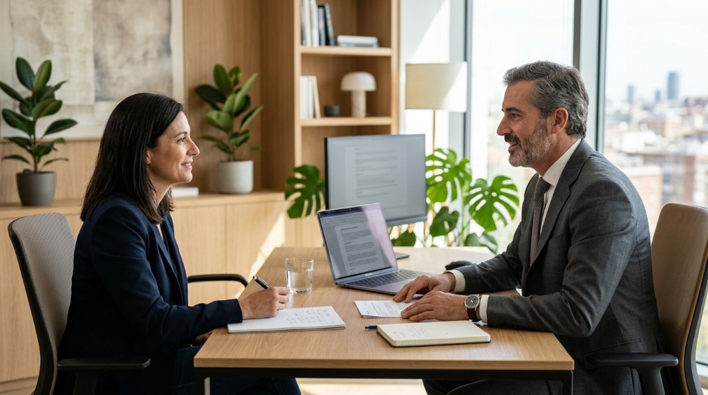 Equipo de Asesoría Tafalla atendiendo a un cliente